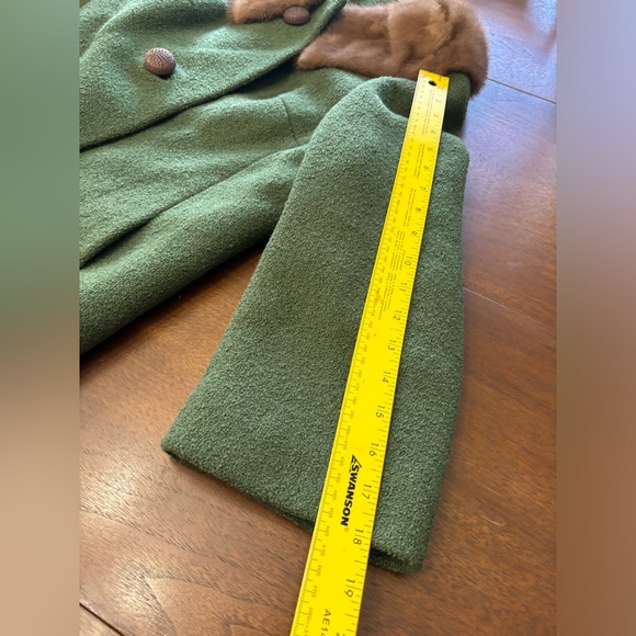 Vintage forstman frizelda MCM retro boucle fern green coat S - Picture 14 of 16